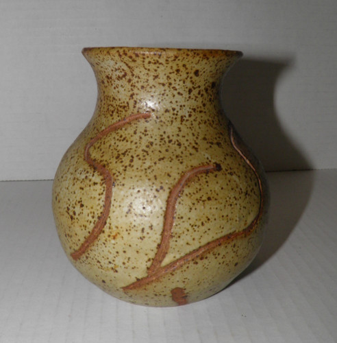 Small pottery vase signed - small,